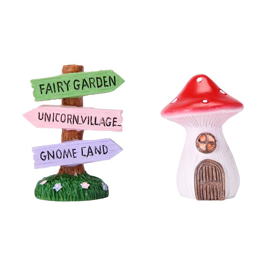 Fairy Garden: Sign and Mushroom House