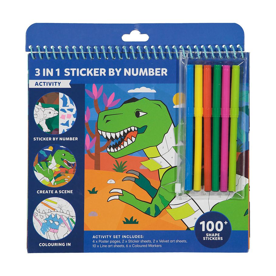 3 in 1 Sticker By Number Activity Set