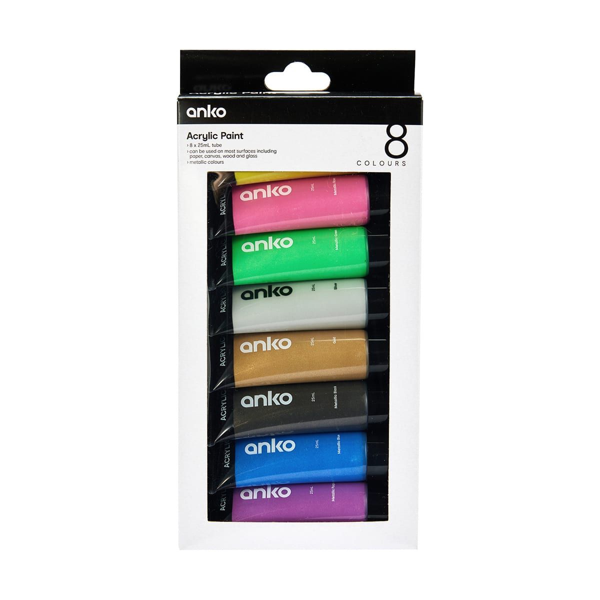8 Pack Acrylic Paint - Metallic