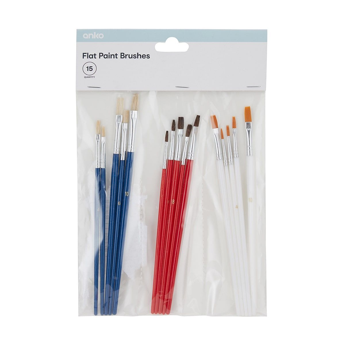 15 Pack Flat Brush Set