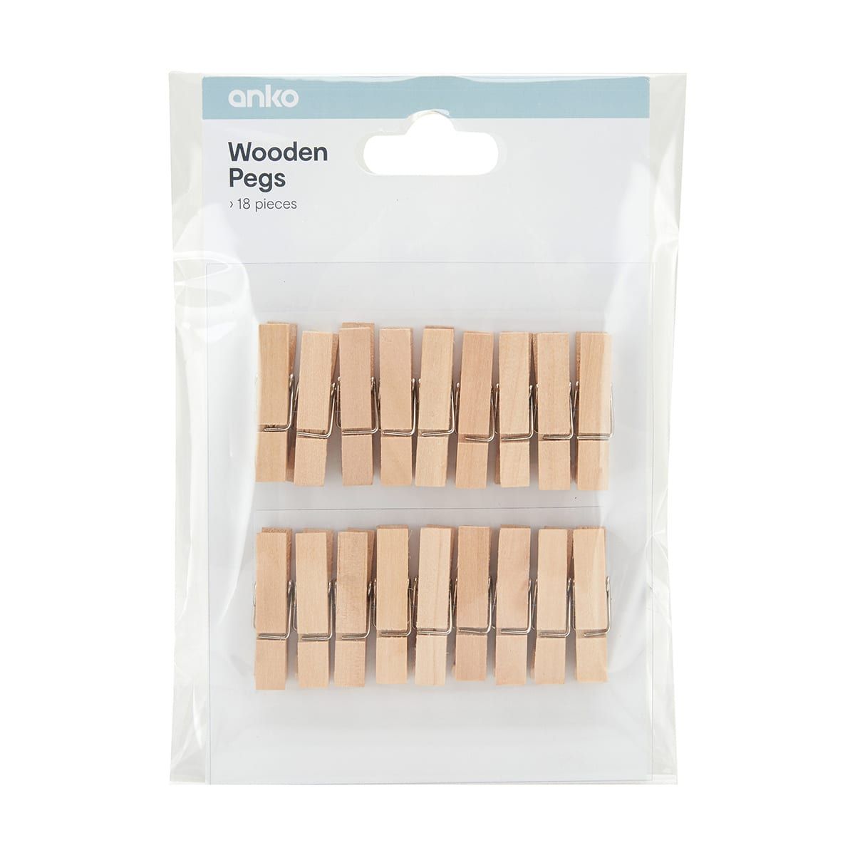 18 Pack Wooden Pegs