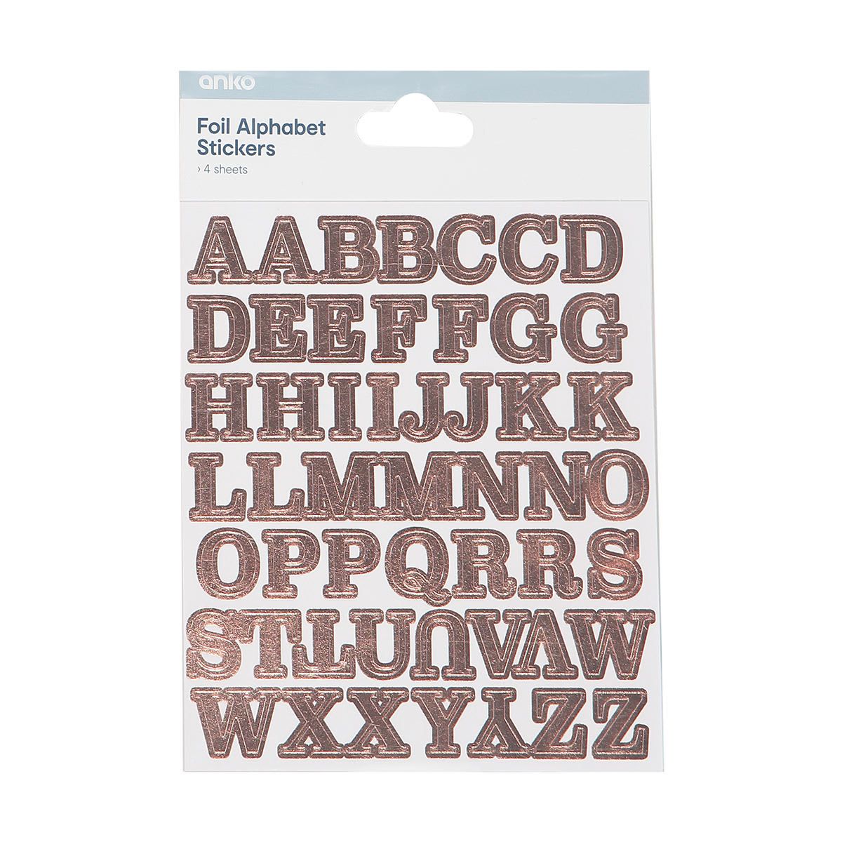 Foil Alphabet Stickers - Rose Gold Look