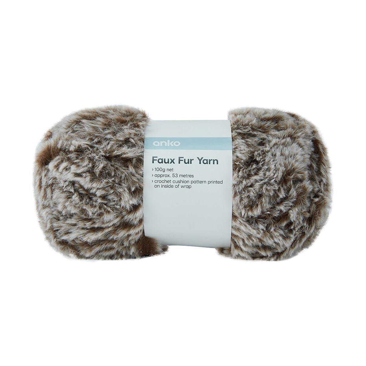 Faux Fur Yarn - Tan