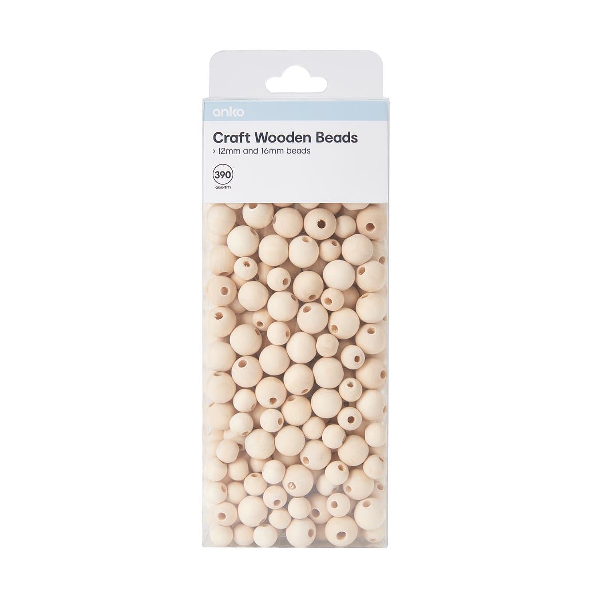 390 Piece Craft Wooden Beads