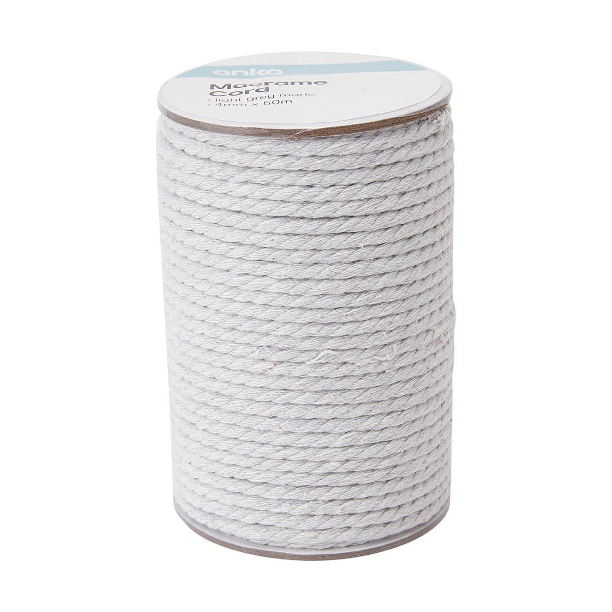 50m Macrame Cord - Light Grey