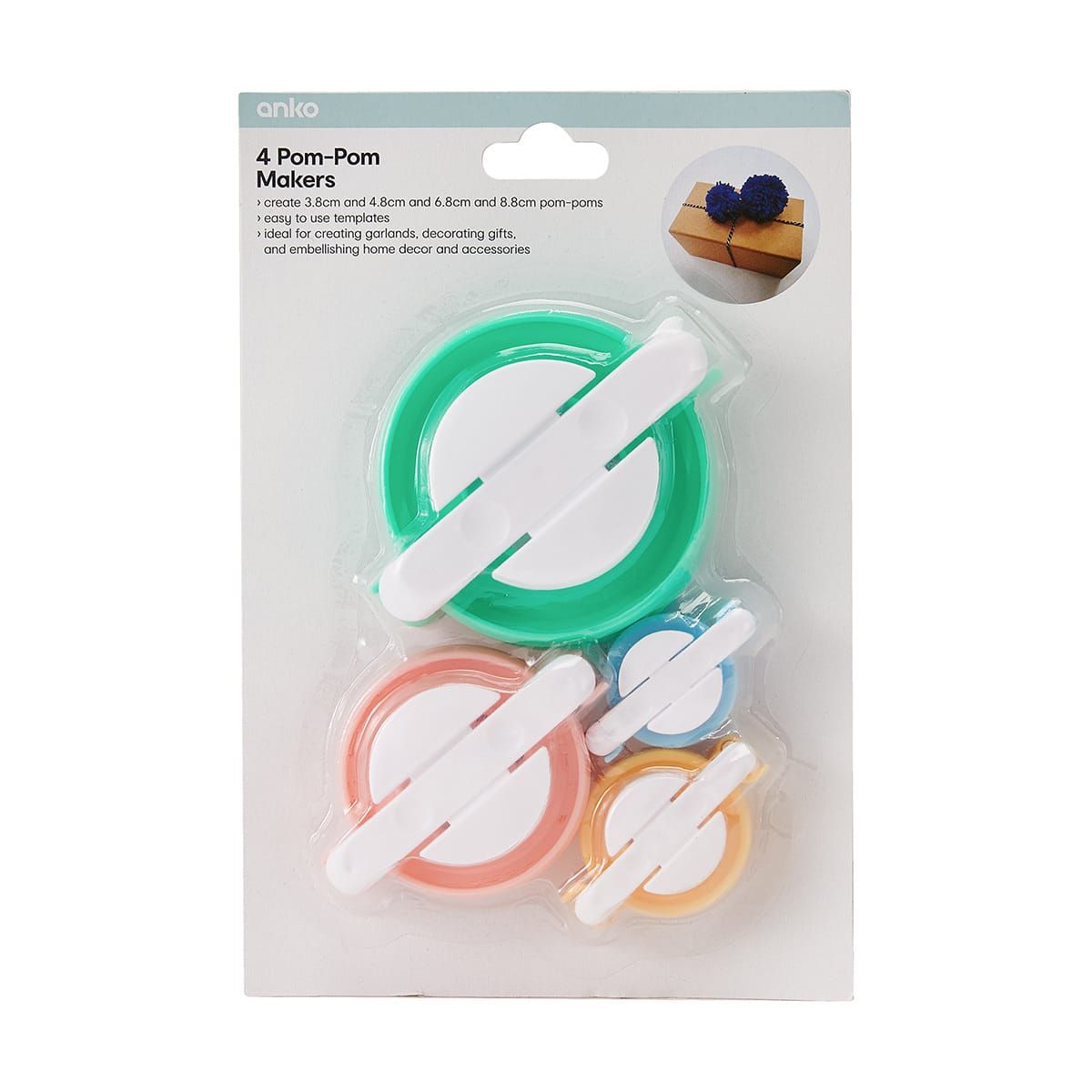 4 Pack Pom-Pom Makers