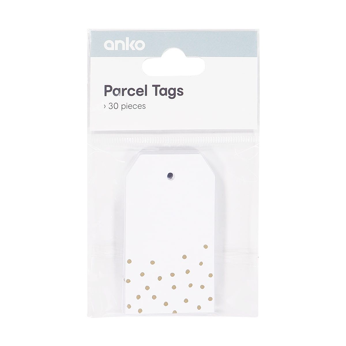 30 Piece Parcel Tags - Gold Look Spot