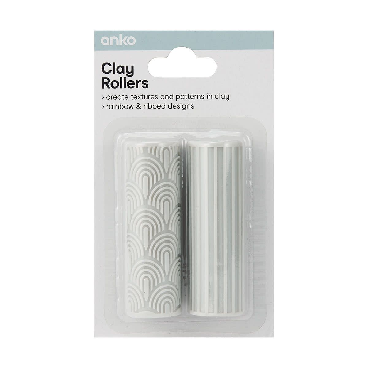 2 Pack Clay Rollers - Rainbow and Ribbed