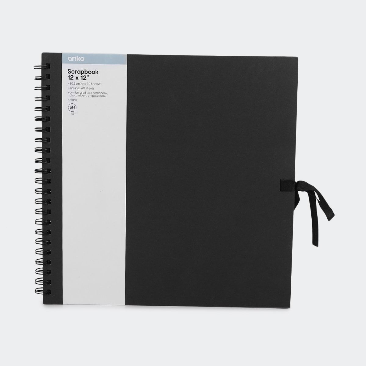 12in. x 12in. Scrapbook - Black