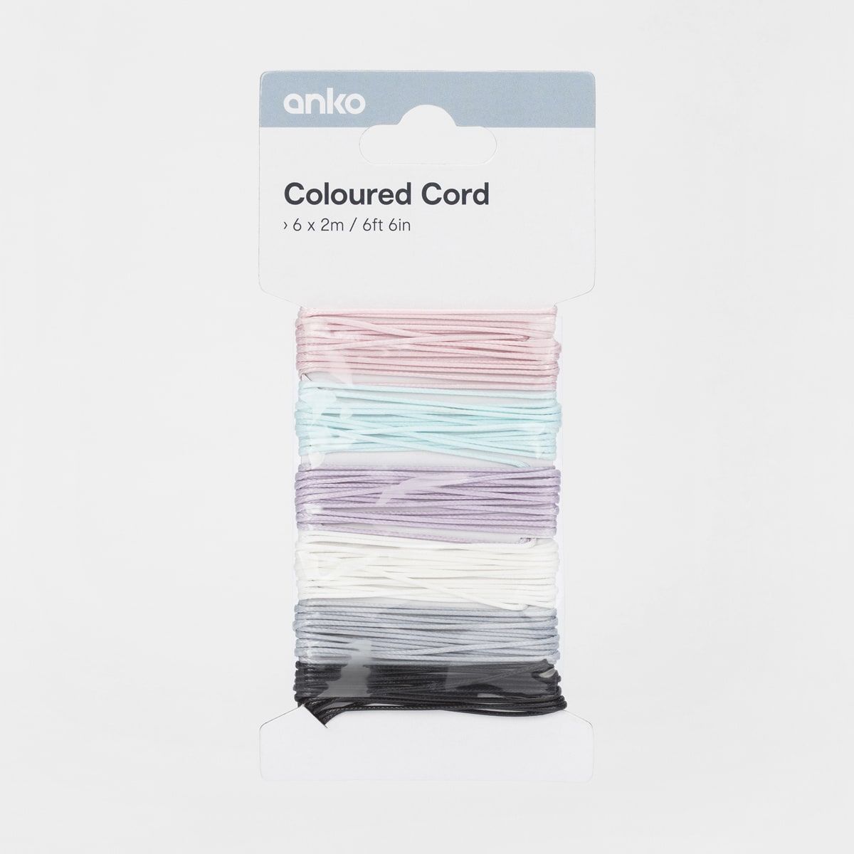 6 Pack Coloured Cord