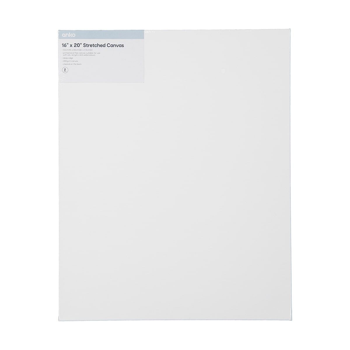 16in. x 20in. Deep Edge Stretched Canvas - 2 pack