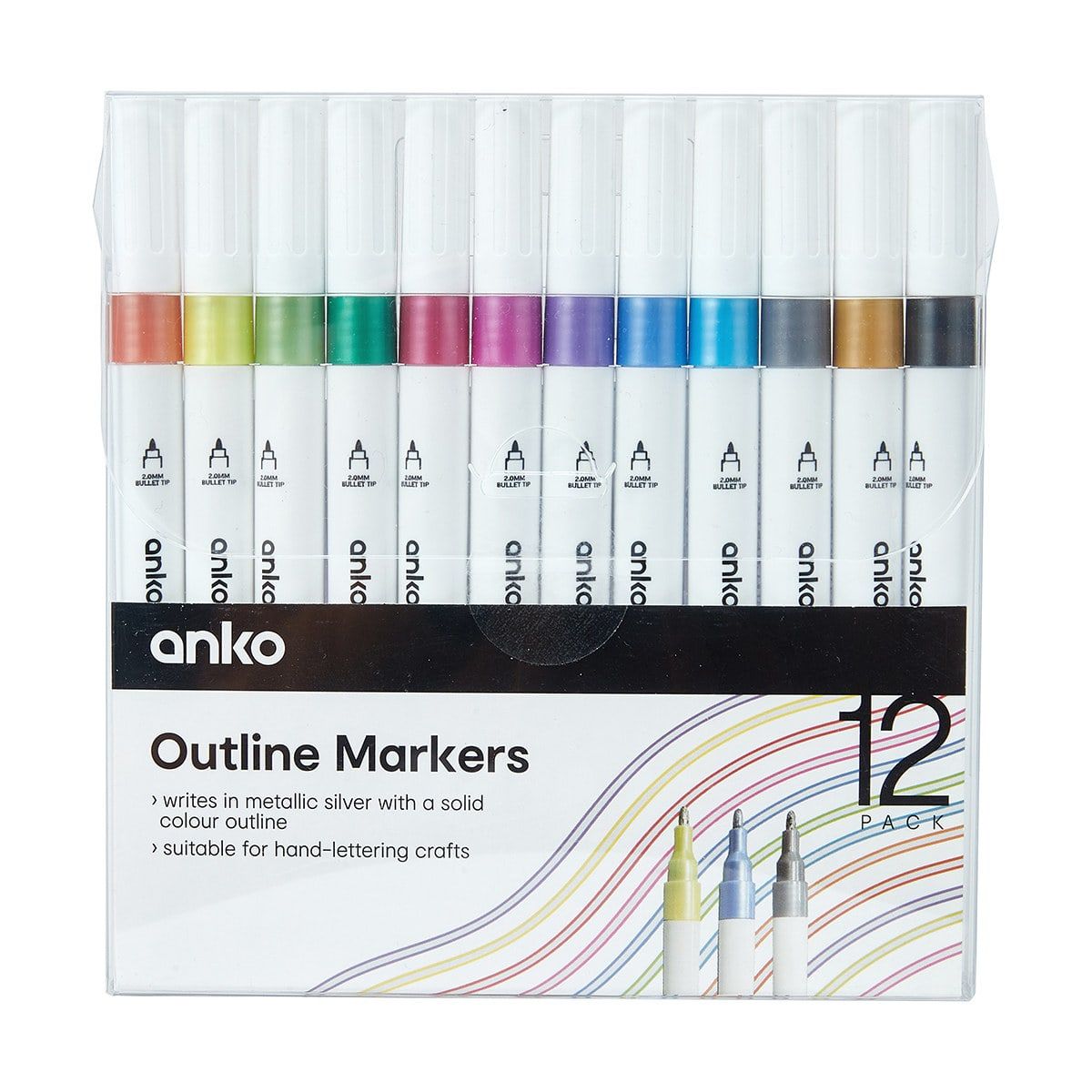 12 Pack Outline Markers