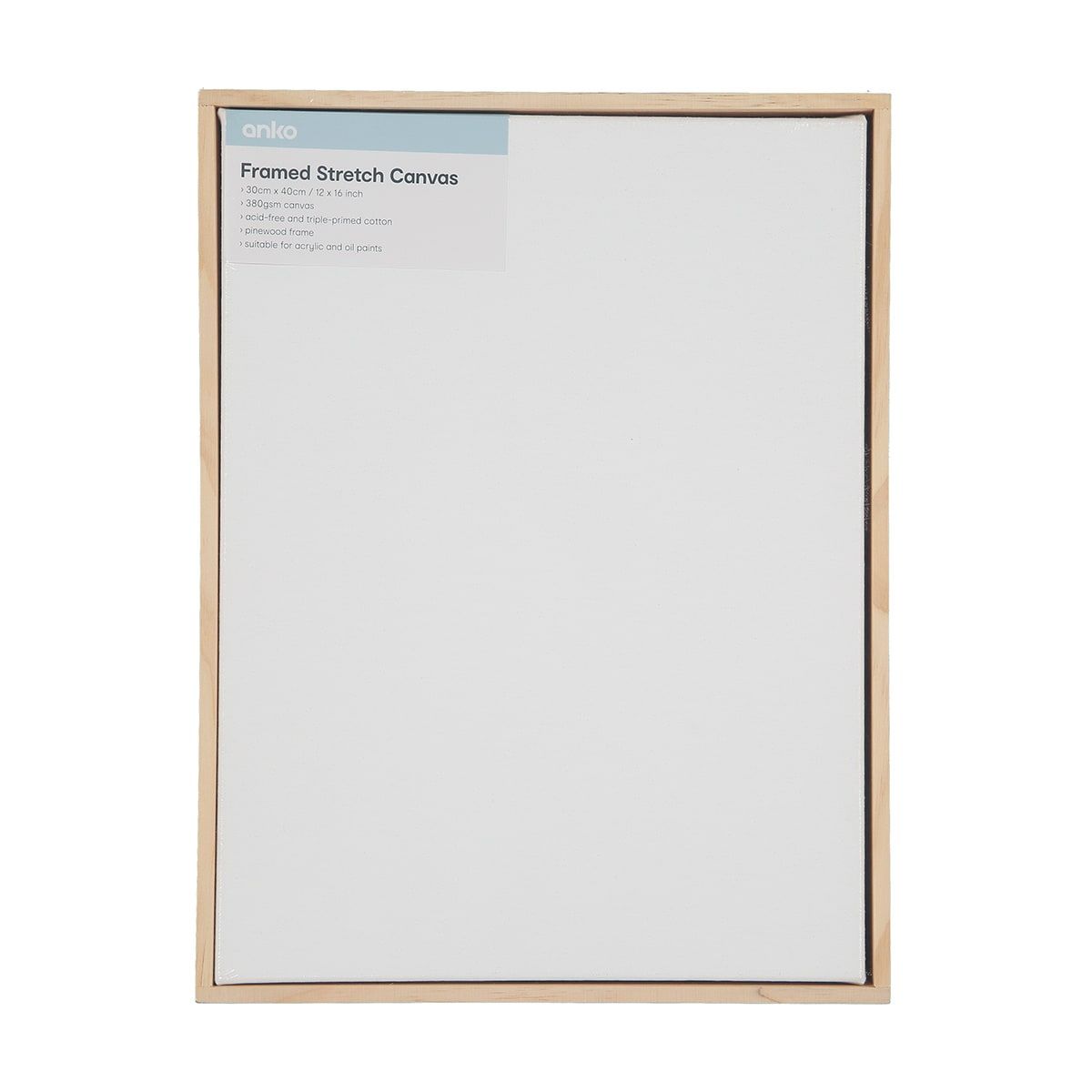 12in. x 16in. Stretched Canvas with Wood Frame