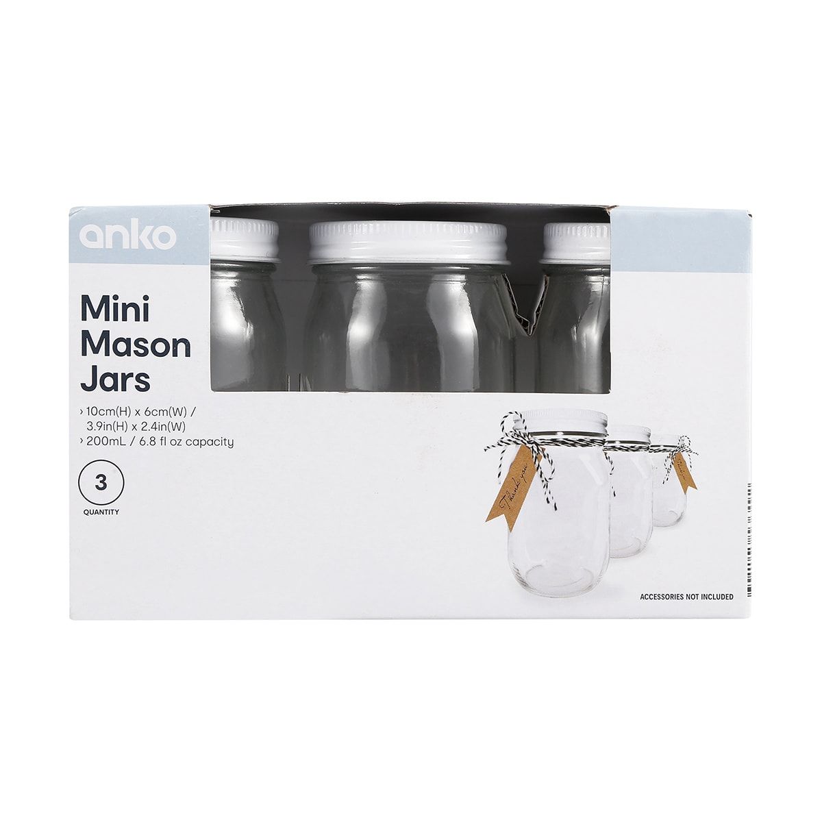 3 Pack Mini Mason Jars