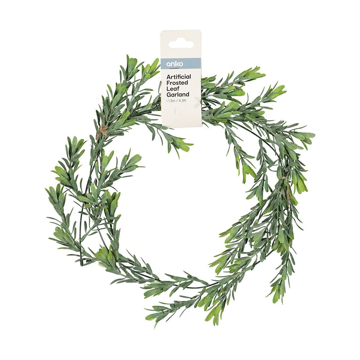 Artificial Frosted Leaf Garland
