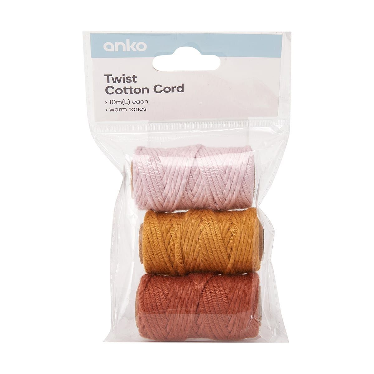 3 Pack Twist Cotton Cord - Warm