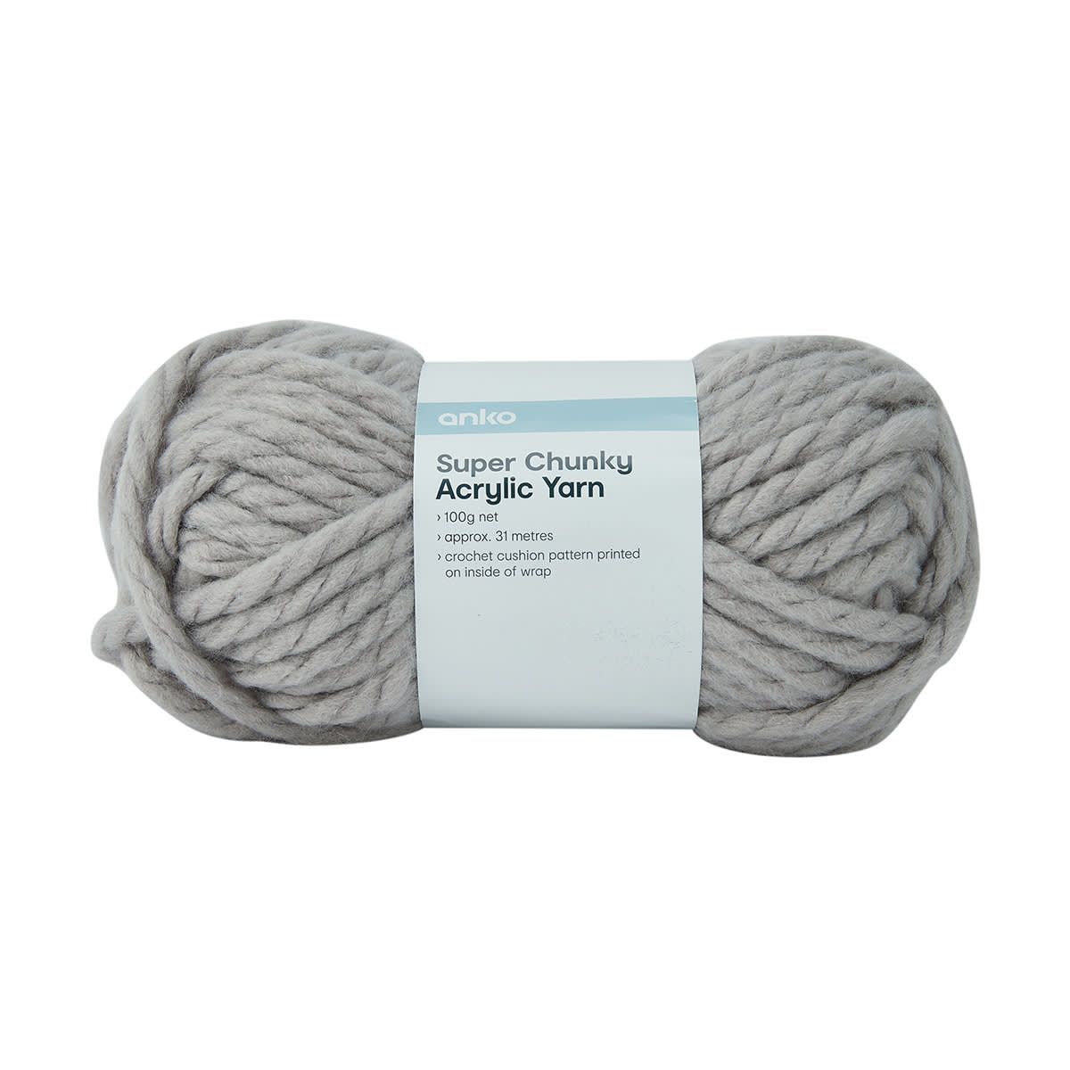 Super Chunky Acrylic Yarn - Grey