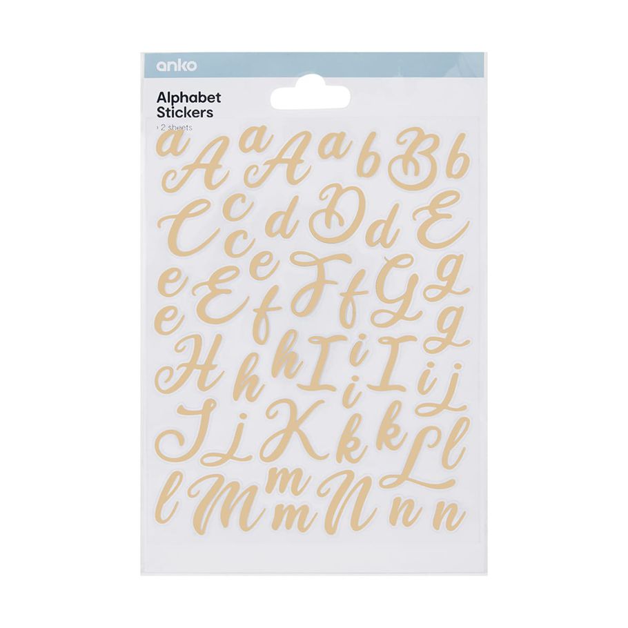 Alphabet Stickers - Gold Look