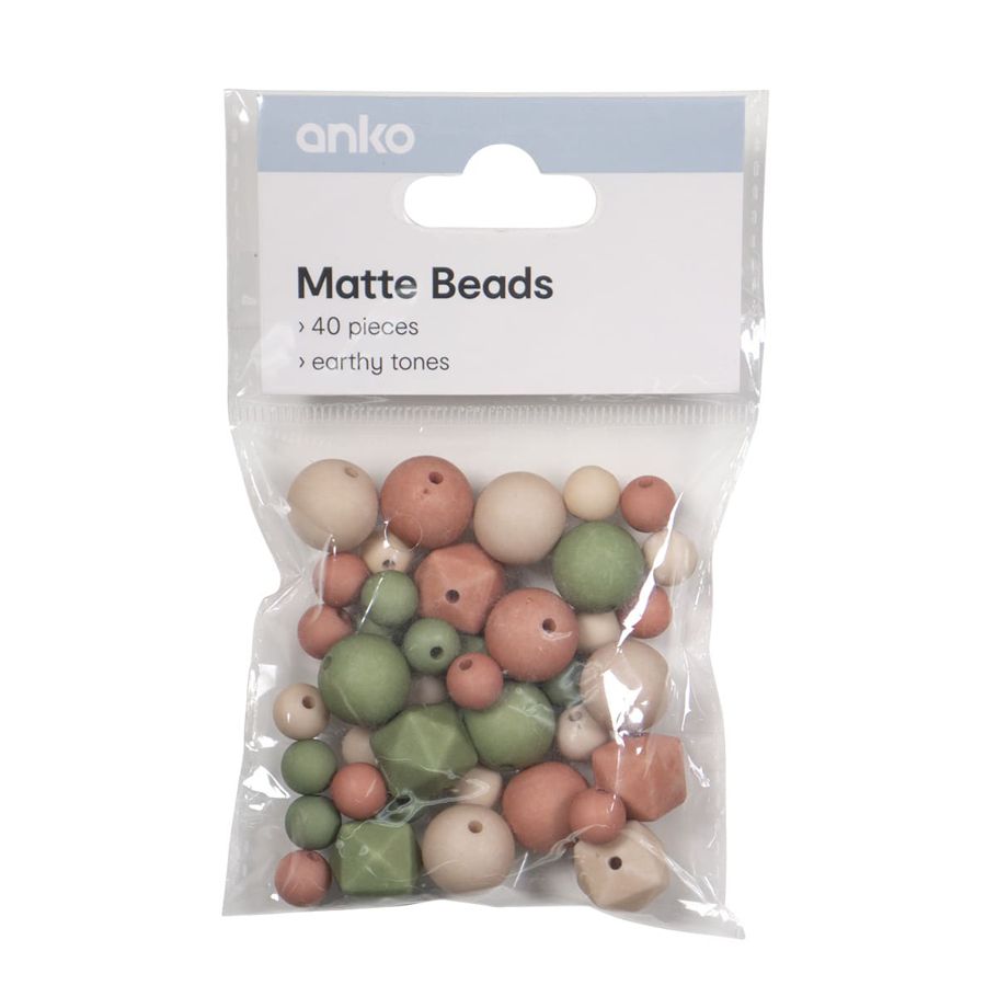 40 Piece Matte Beads - Earthy Tones