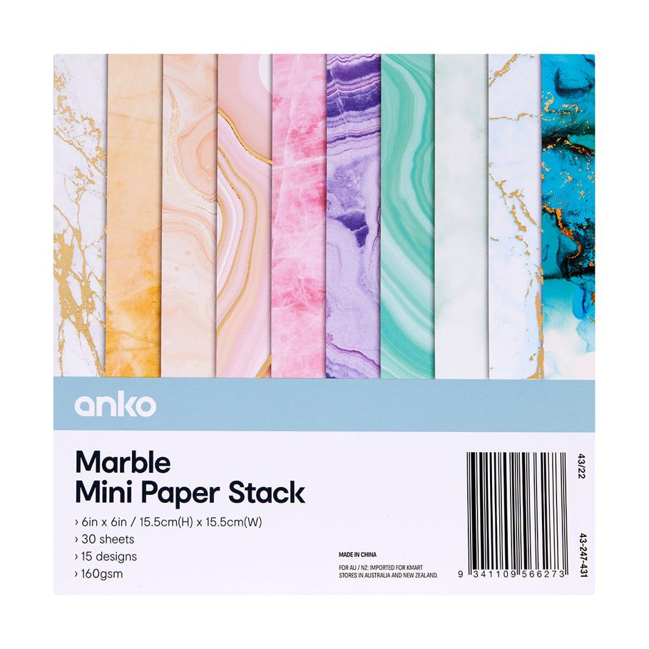 30 Pack Marble Mini Paper Stack