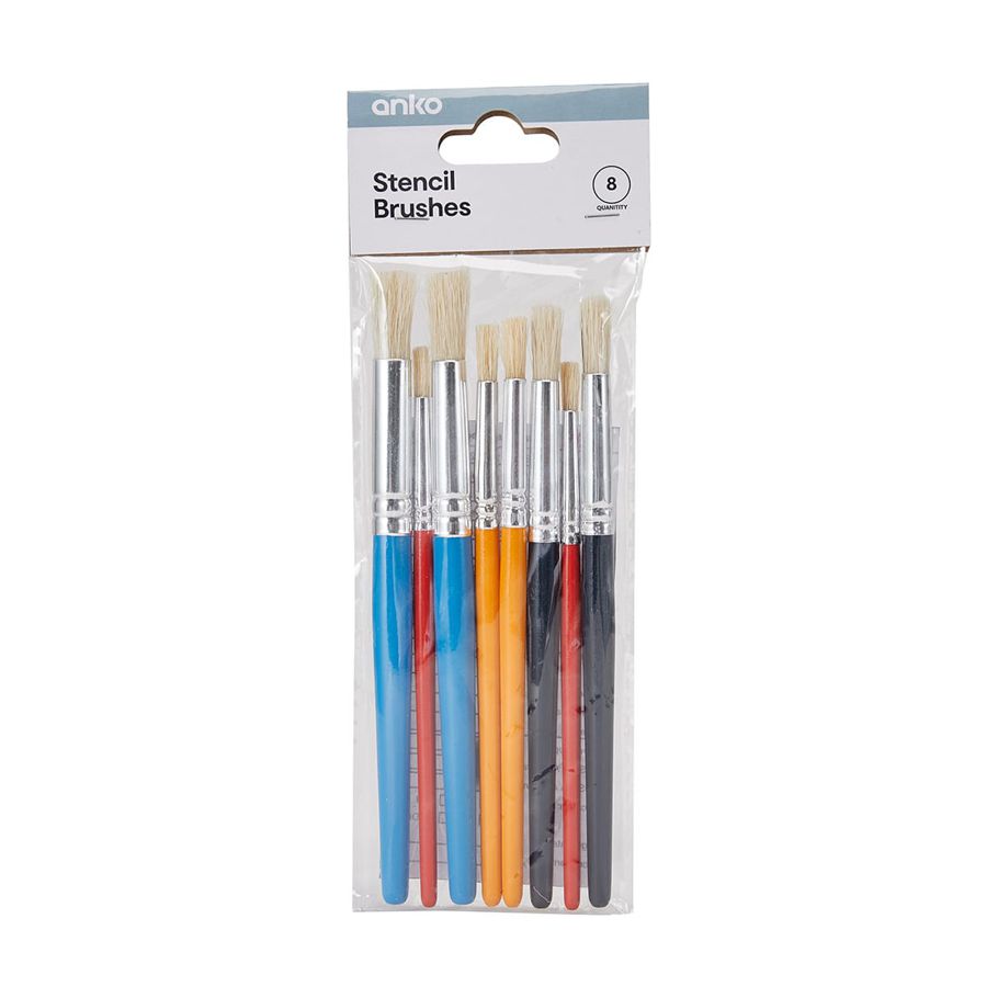 8 Pack Stencil Brushes