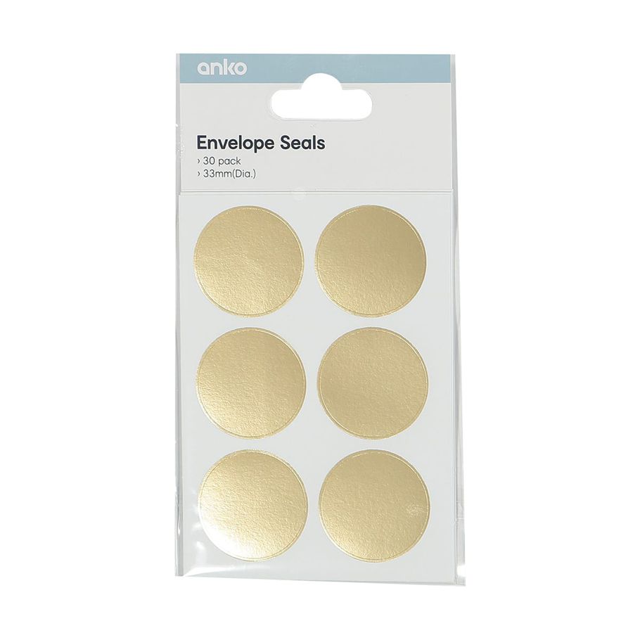 30 Pack Envelope Seals - Gold