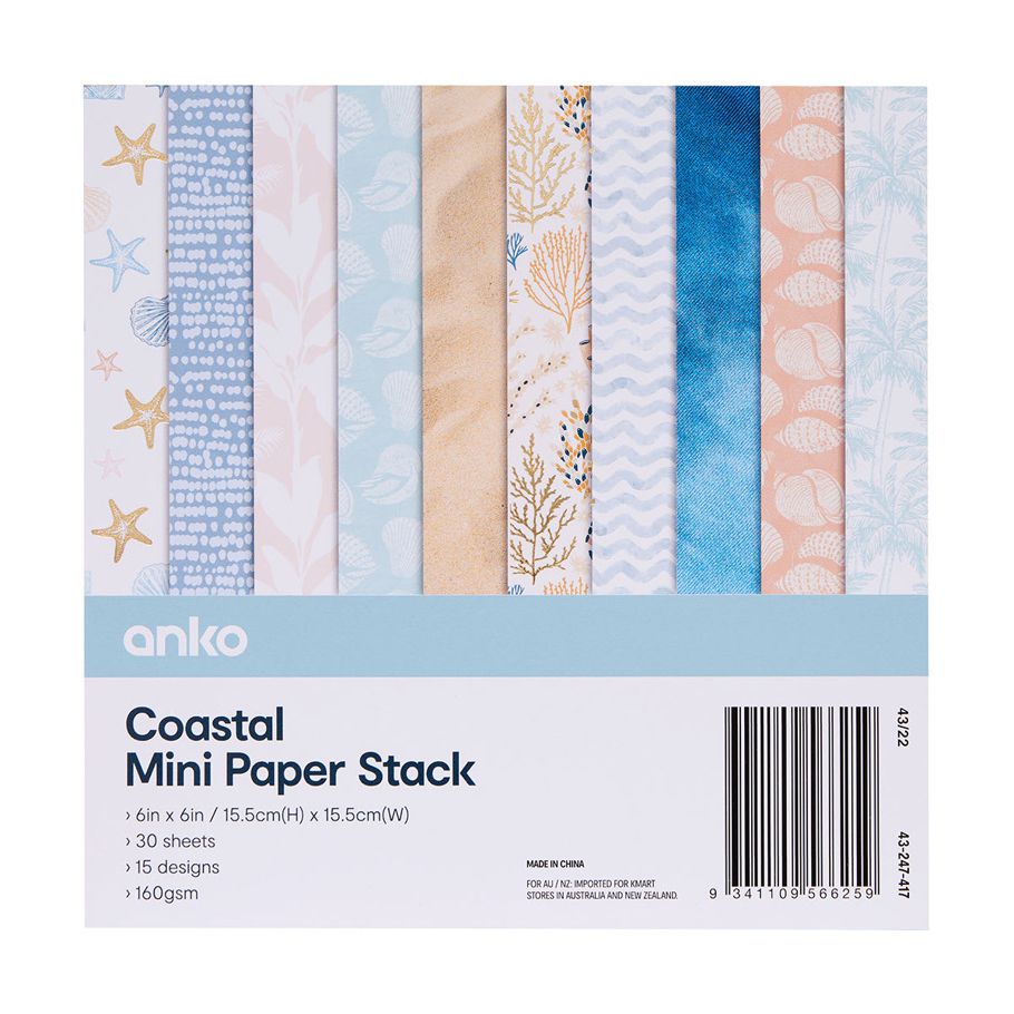 30 Pack Coastal Mini Paper Stack