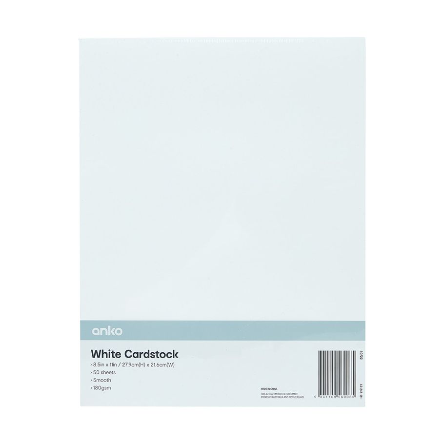 50 Pack Cardstock - White