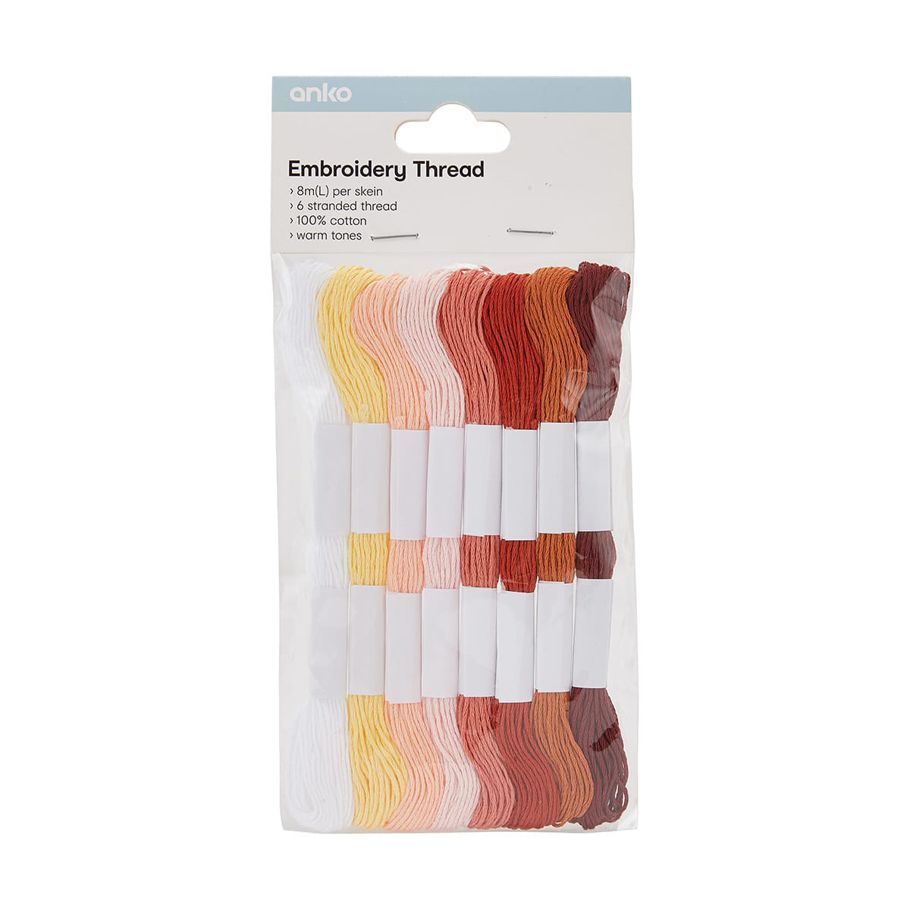 8 Pack Embroidery Thread - Warm