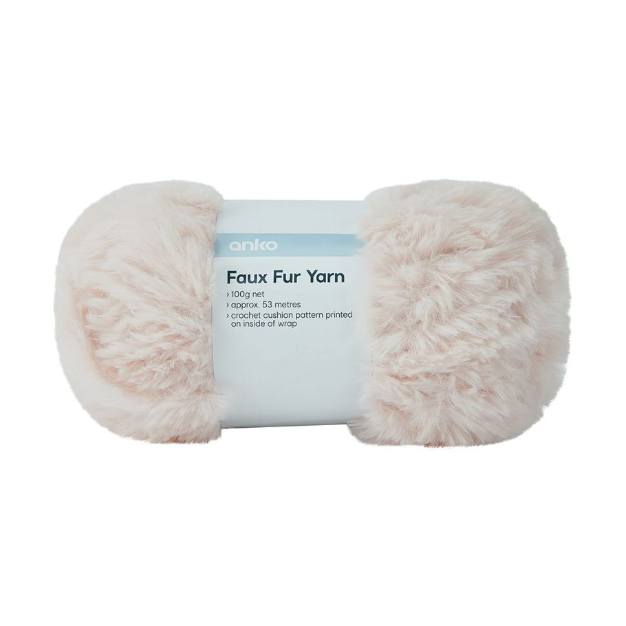 Faux Fur Yarn - Pink