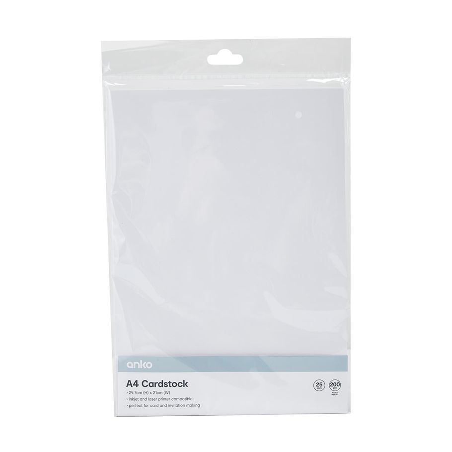 25 Pack A4 Cardstock - White