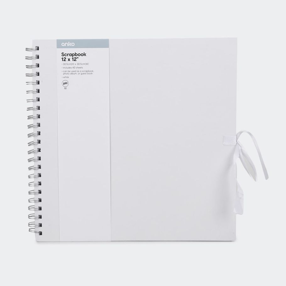 12in. x 12in. Scrapbook - White