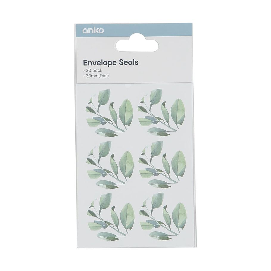 30 Pack Envelope Seals - Leaf