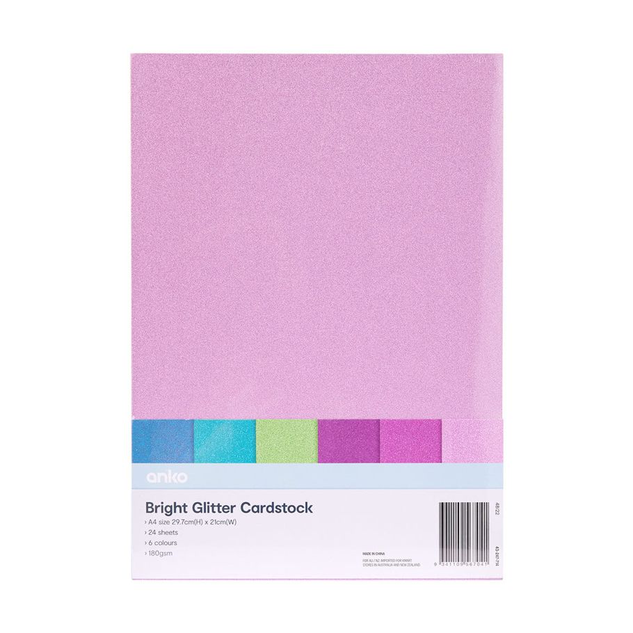 24 Sheets Cardstock - Bright Glitter