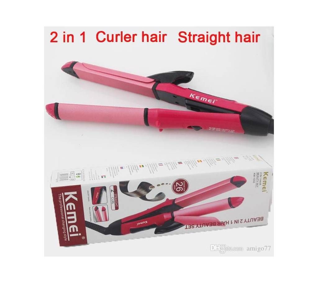 Kemei KM-1055 2 In 1 Dual Roll Hair Straightener