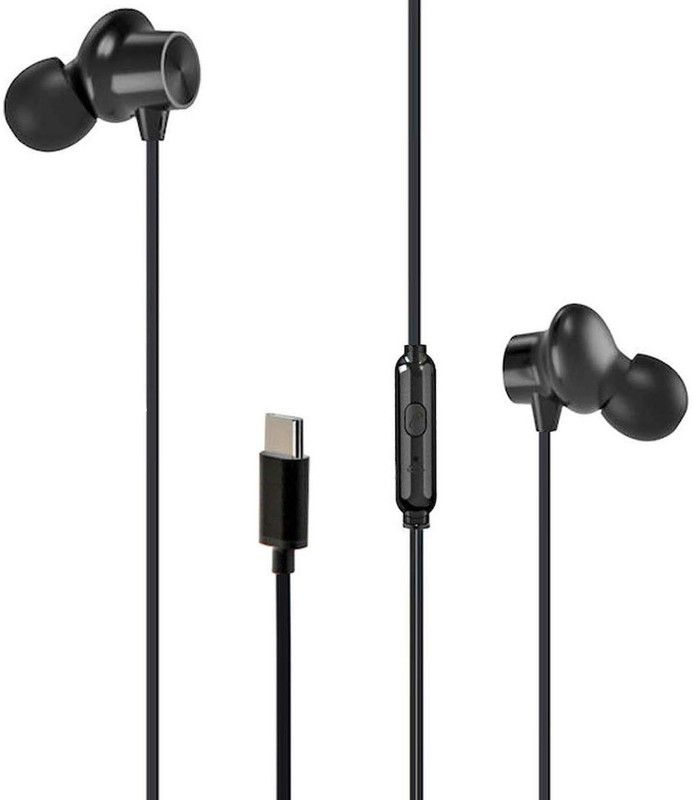 EMINOADS EP42 Type C Earphone For Samsng Galxy A53 5G/A73 5G/A33 5G/S20 FE Wired Headset  (Black, In the Ear)