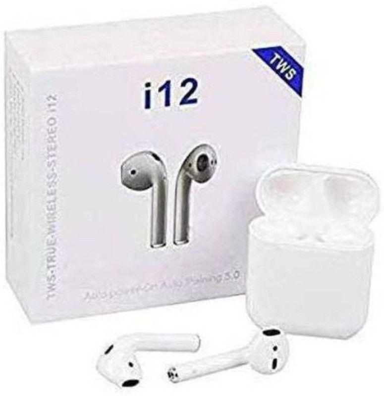 GUGGU TGJ_414D_TWS i12 Earpods Bluetooth Wireless Earbuds Bluetooth Headset  (White, In the Ear)
