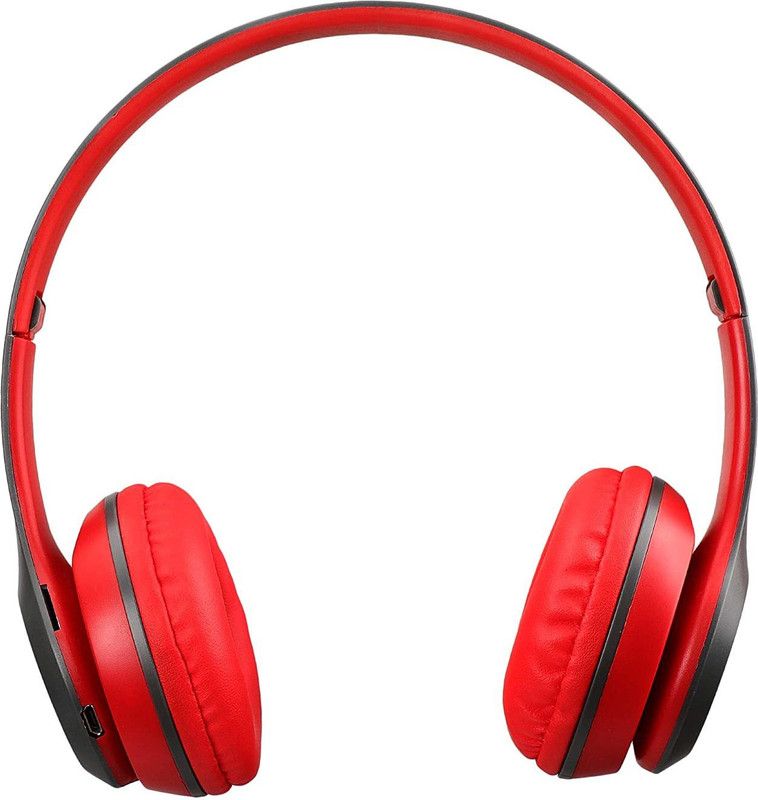 ZEPAD P47 Wireless Headphone Bluetooth with Mic Bluetooth Headset  (Red, On the Ear)
