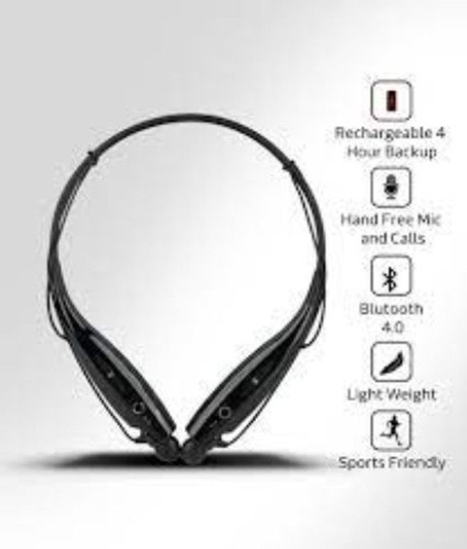 GUGGU TEI_456R_HBS 730 Neck Band Bluetooth Headset Bluetooth Headset  (Black, In the Ear)