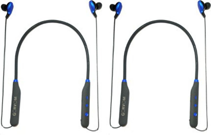 GORVOM ROAR 03 BU 48HR +ROAR 03 BU 48HR BATTERY BACKUP Bluetooth Headset  (Blue, In the Ear)