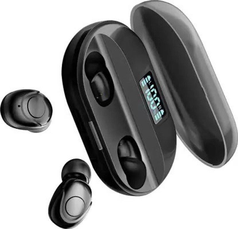 NKL LED Display 014 Earbuds Power Bank With Portable Charging Case Bluetooth Headset  (Black, True Wireless)