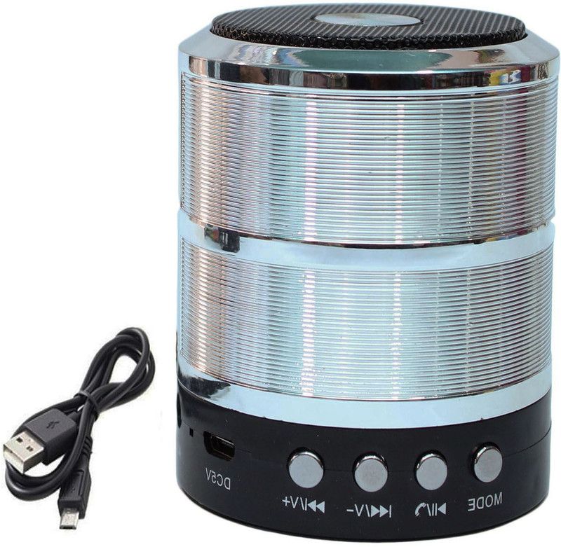 Alafi Buy Ultra Bass Sound WS887 Speaker A1 with Thunder sound, SD Card, aux supported 5 W Bluetooth Speaker  (Silver, Stereo Channel)