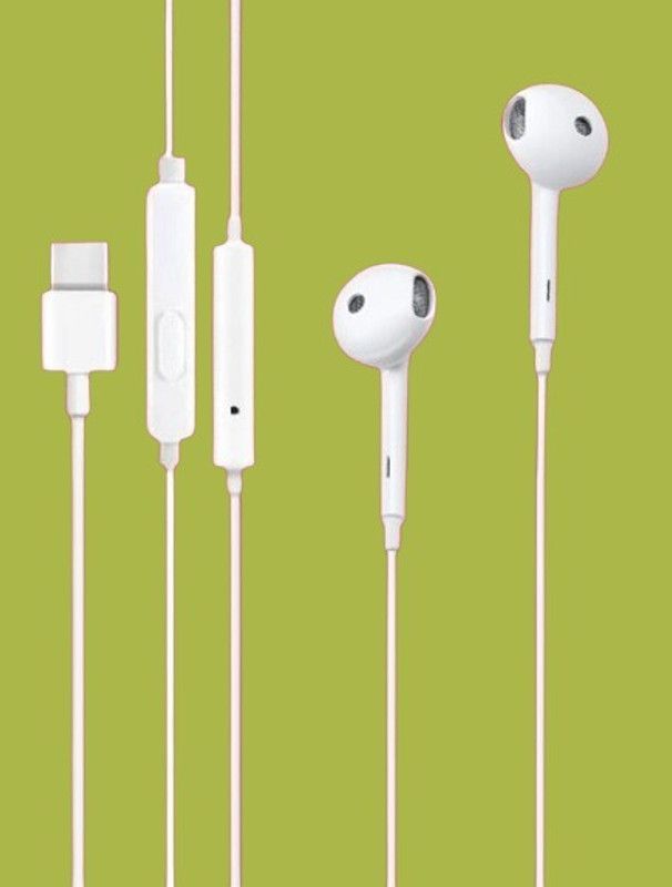 Type C Jack Earphone For Vivo Y15C, Vivo X50, Vivo X60 Pro, Vivo V23e 5G Wired Headset  (White, In the Ear)