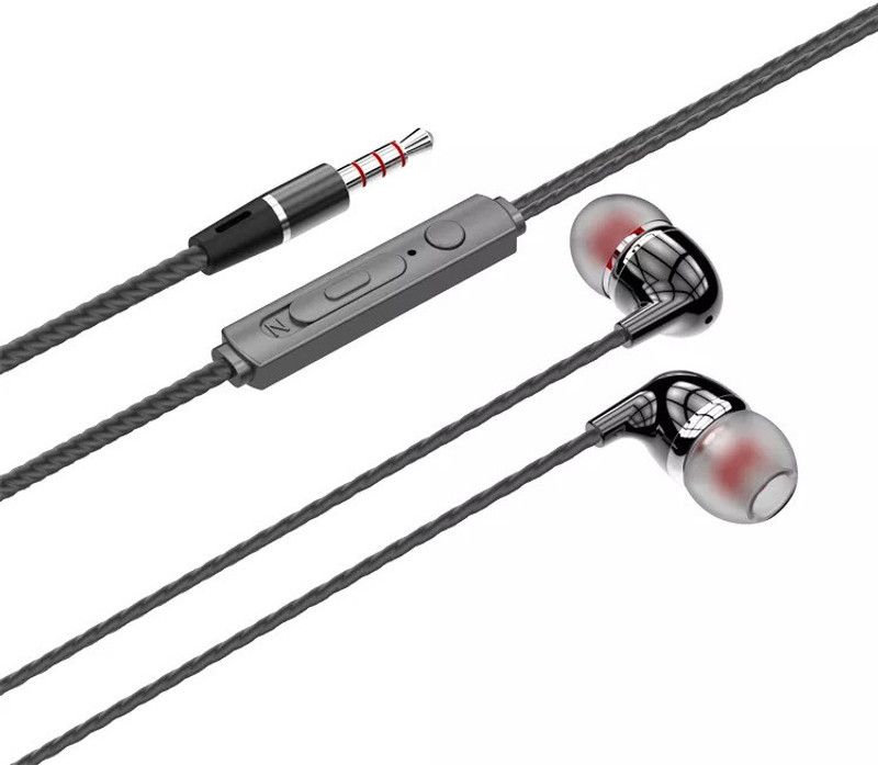 SMMeStore M8 double wire in- Ear Hands-Free Earphones with Mic Wired Headset  (Black, In the Ear)