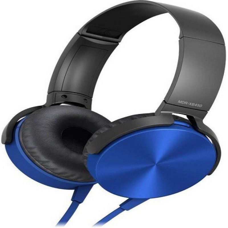 futurewizard Extra Bass Stereo Boom Headphones with Mic,Active Noise Cancelling Headsets for Ios and Android Smartphones Laptop Tablets Computer MP3/4 (Red) Wired Headset  (Blue, On the Ear)