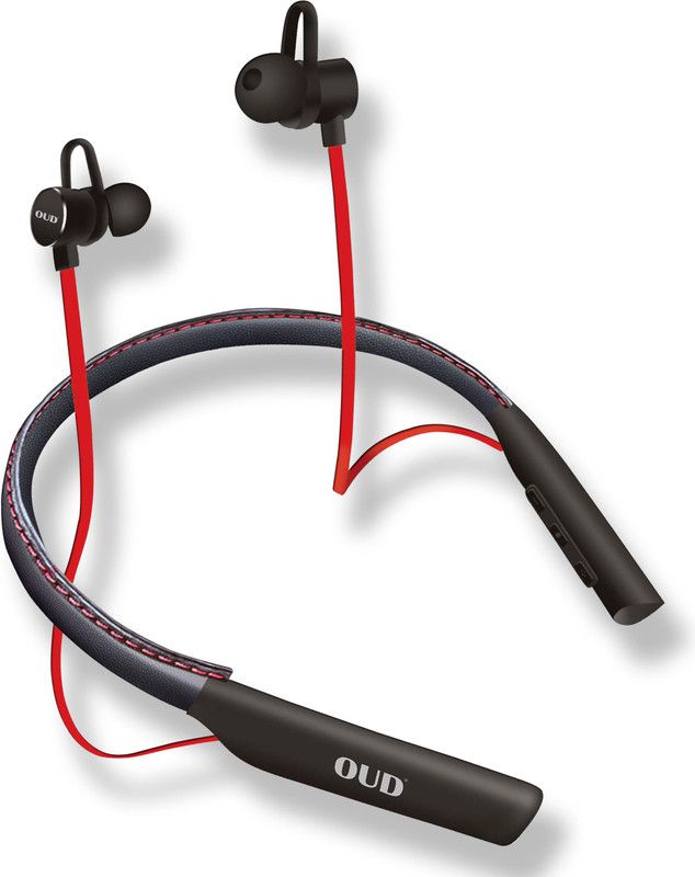 OUD 50 Hrs Play Time Latest Design Sports Wireless Neckband NB-89B Bluetooth Headset  (Red, Black, In the Ear)