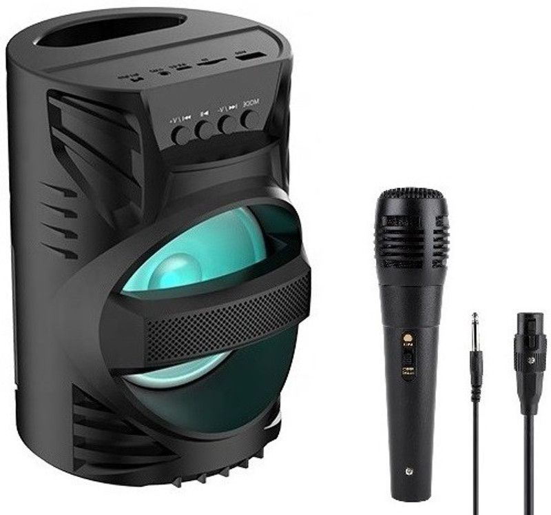 Alchiko LZ-4104 Stylish Impressive Design 3D Dynamic Sound Effect Wireless Connecting with All Smart Phones Built-in Wired Mic Compatible With Mobile, Tablet, Laptop With Built-in TF/USB Slot, FM Radio 10 W Bluetooth Speaker  (Black, Stereo Channel)