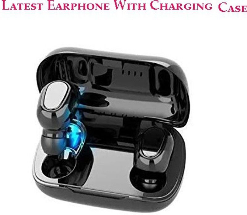 ANY KART Good Sound Quality Earphone With Charging Case Bluetooth Headset  (Black, True Wireless)