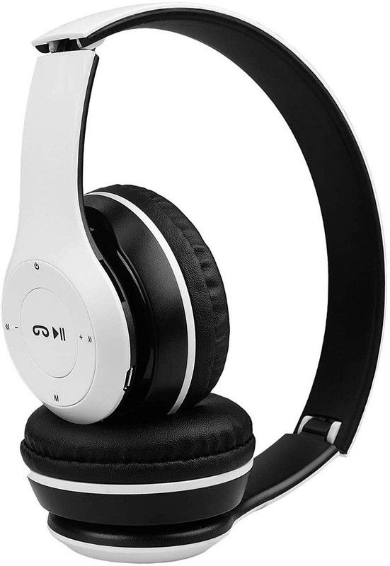 Trendy Wireless Portable Sports Headphone with Microphone Bluetooth Headset  (white, On the Ear)