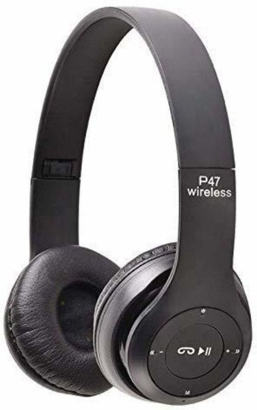 SYN SONS P47 Wireless Headphones | Portable| Microphone| On The Ear| Bluetooth Headset  (Black, On the Ear)